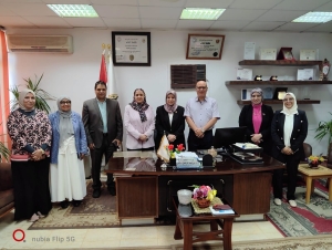 عميد كلية الطب البيطري تستقبل فريق الوحدة المركزية للإرشاد الأكاديمي بالجامعة لتقييم وحدة الإرشاد الأكاديمي بالكلية
